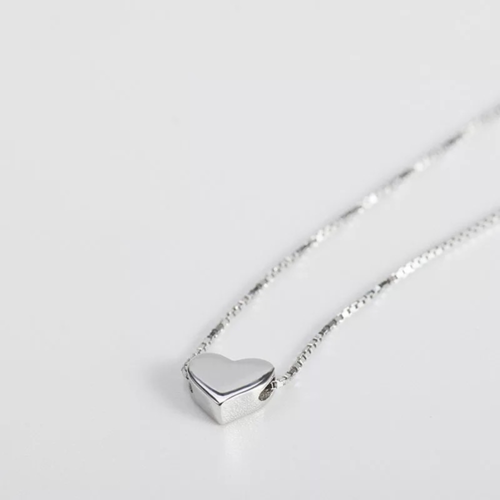 Dainty Sterling Silver Heart Necklace